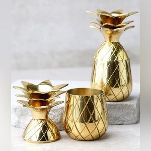 Gold Pineapple Shot Glasses (Set of 4)